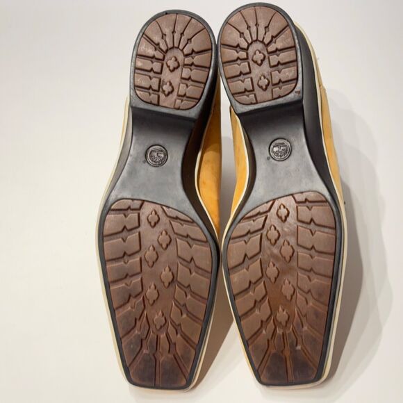 Timberland Wheat Nubuck Leather Wedge Heel Ankle Boot Square Toe Women Size 7.5M - Picture 12 of 14